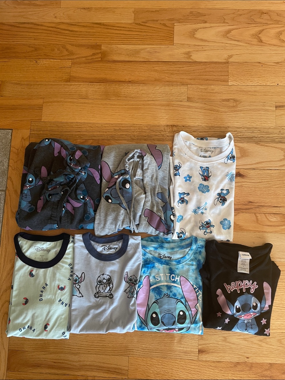 Lot of 7 Disney Kids Stitch Hoodies, Long and Short Sleeves